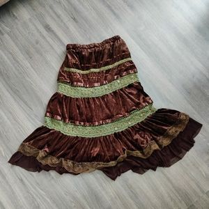2/$25 brown cottagecore fairy grunge skirt